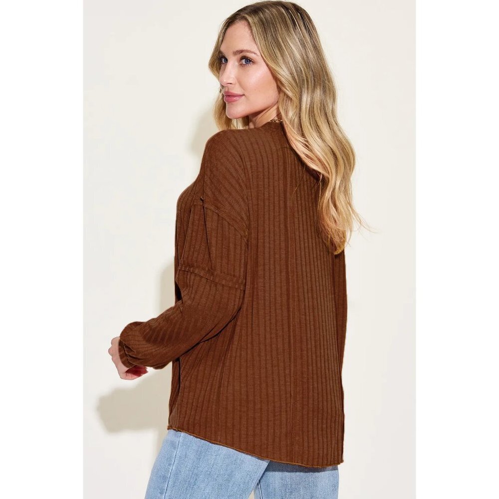 Basic Bae Full Size Ribbed Round Neck Long Sleeve… - image 3